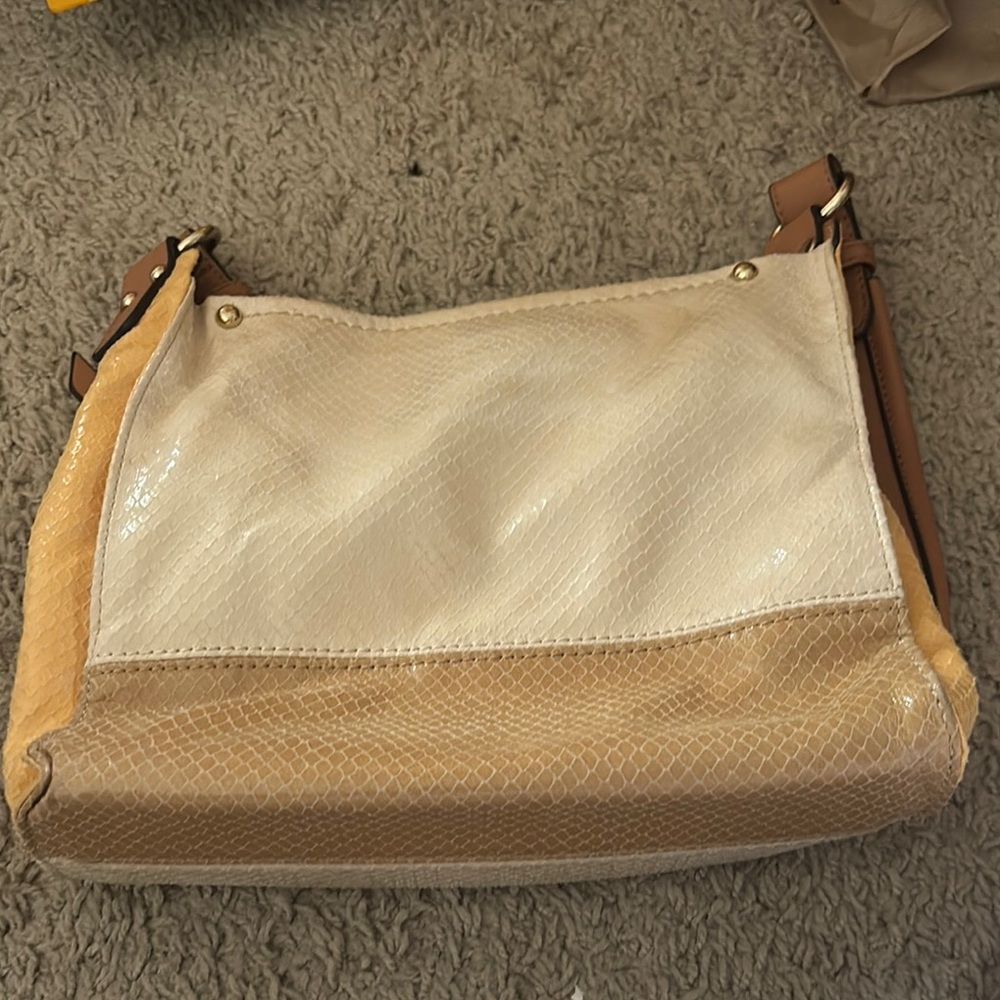 Sondra Robert’s Elegant Cream and Tan Women's Bag